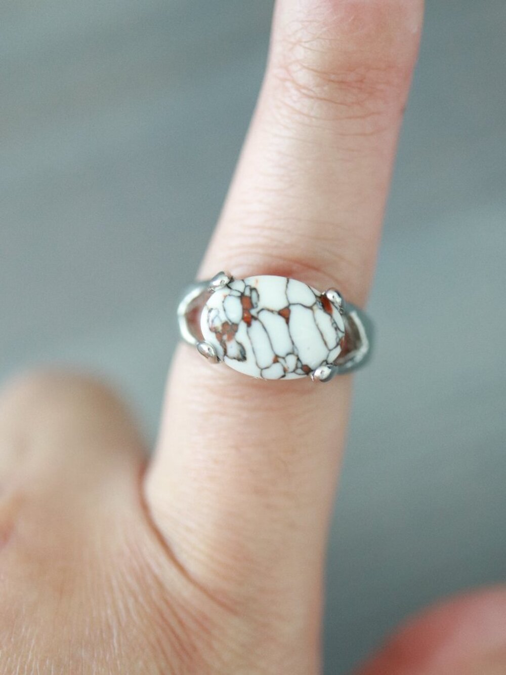 RGA6 Gemstone Ring Silver Plated
